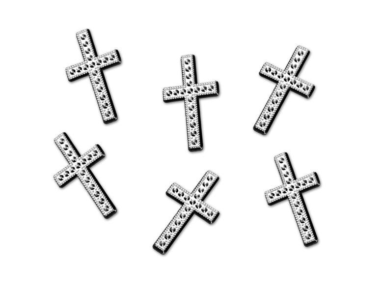 Streudeko Kreuz, Silber, 27mm (1 VPE / 25 Stk.) - FeierGlanz